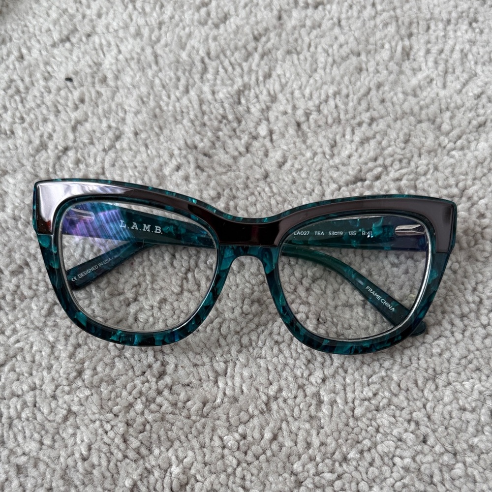 A.M.B. Blue and Black Cat-Eye Glasses